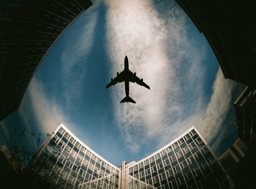 silhouette of plane